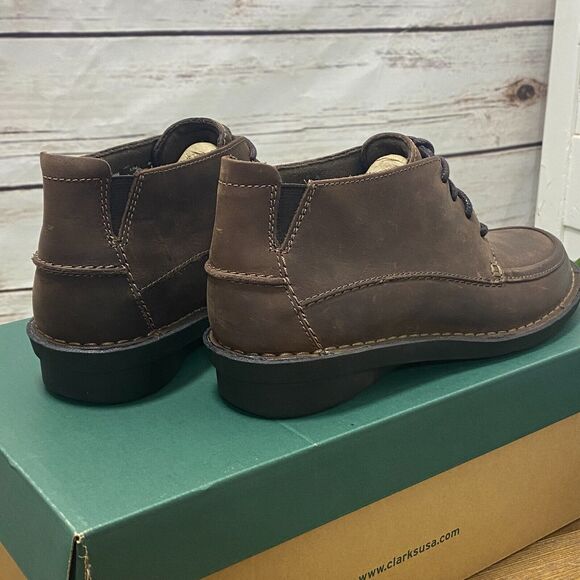 VTG Clarks Bendables Woman's Ankle Boot Brown Leather Upper 5.5M Shoes 5 1/2 M - Picture 4 of 14